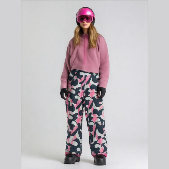 Firefly Camo Ski Snow Pants Pink Gray White Small - Picture 1 of 7